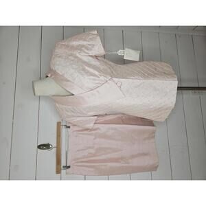NWT Barrie Pace size 12 Pink beaded & texture silk skirt suit